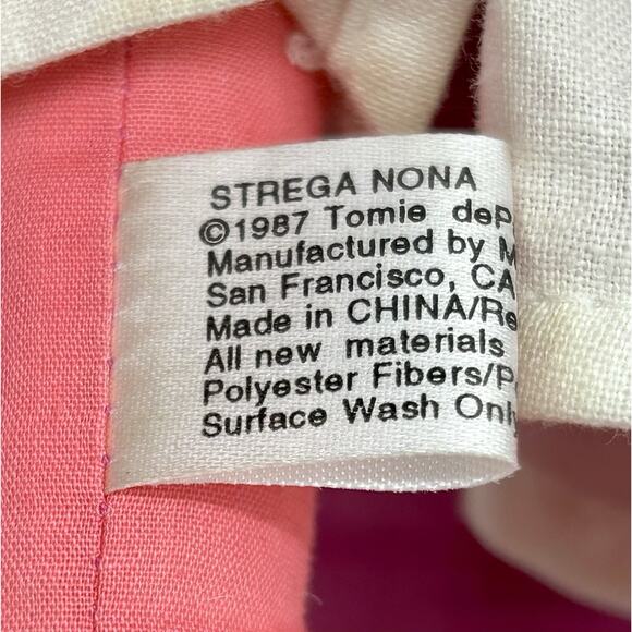 Vintage 1975 Strega Nona Plush Doll Tomie de Paola Grandmother Witch w/ Tag - Picture 6 of 11